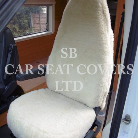 Fiat Ducato Motor Home Seat Cover -Cream/Beige Faux Fur MH-025