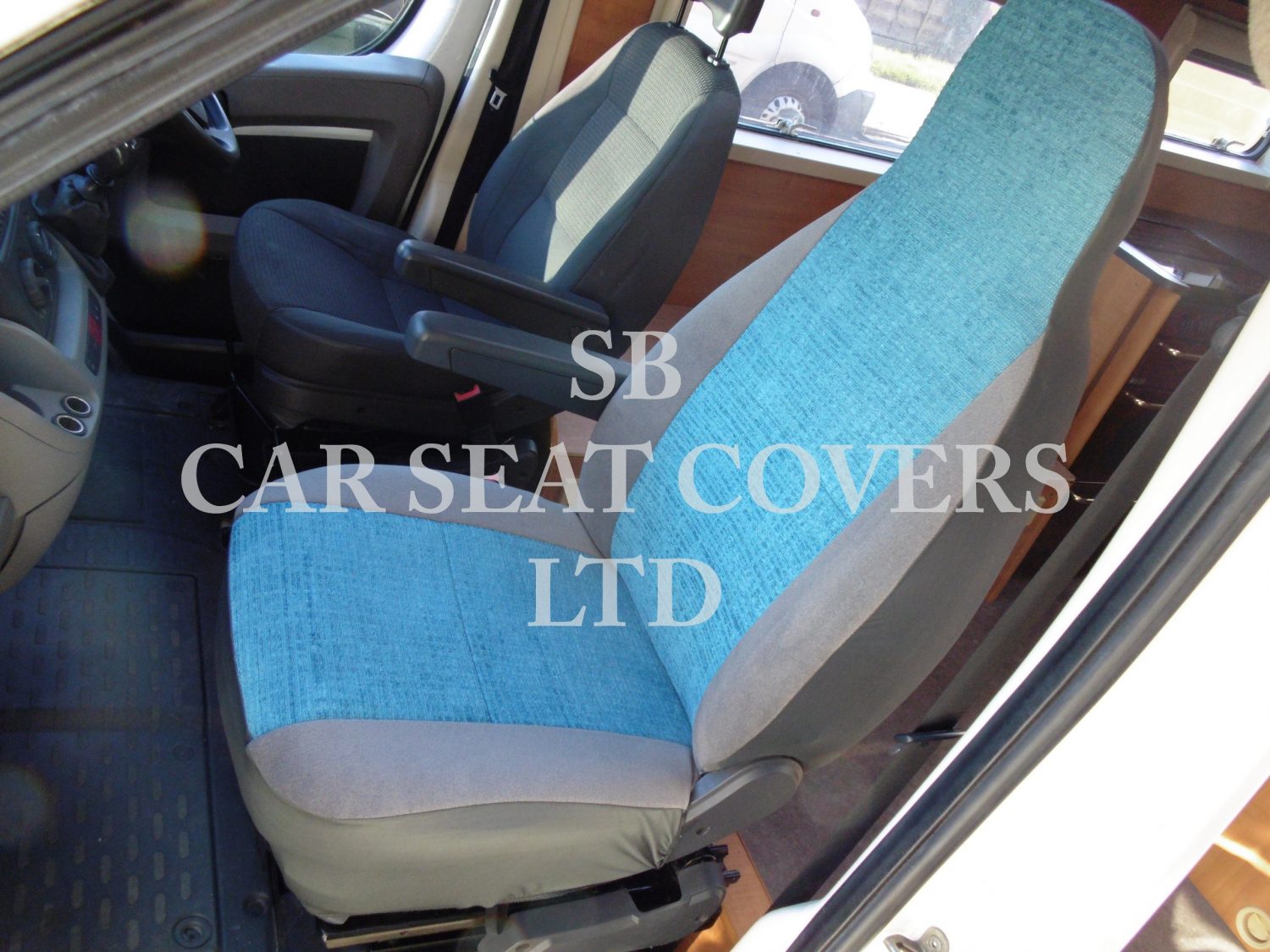 Ford Transit Motor Home Seat Cover - Windsor Blue MH-526 - Image 3