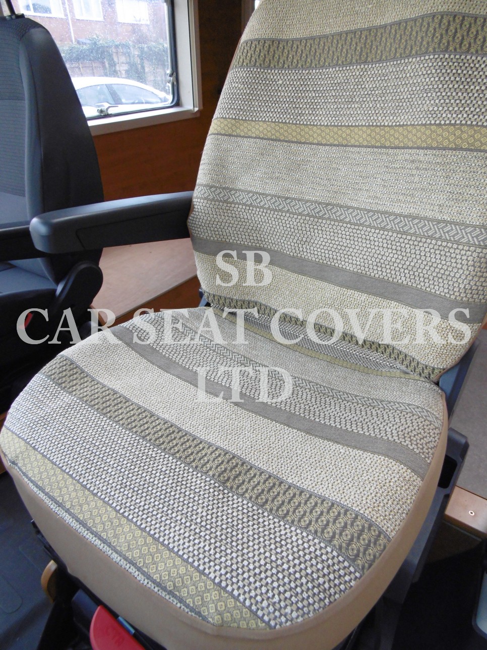Fiat Ducato Motor Home Seat Cover –Balmoral Stripe MH-058 - Image 2