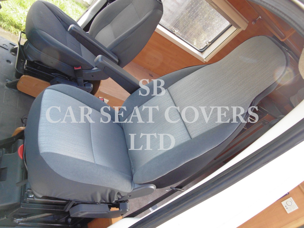 Ford Transit Motor Home Seat Cover – Kismet Grey Fleck MH-064 - Image 2