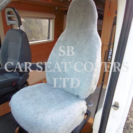 Fiat Ducato Motor Home Seat Cover - Grey Faux Sheep Skin MH-066