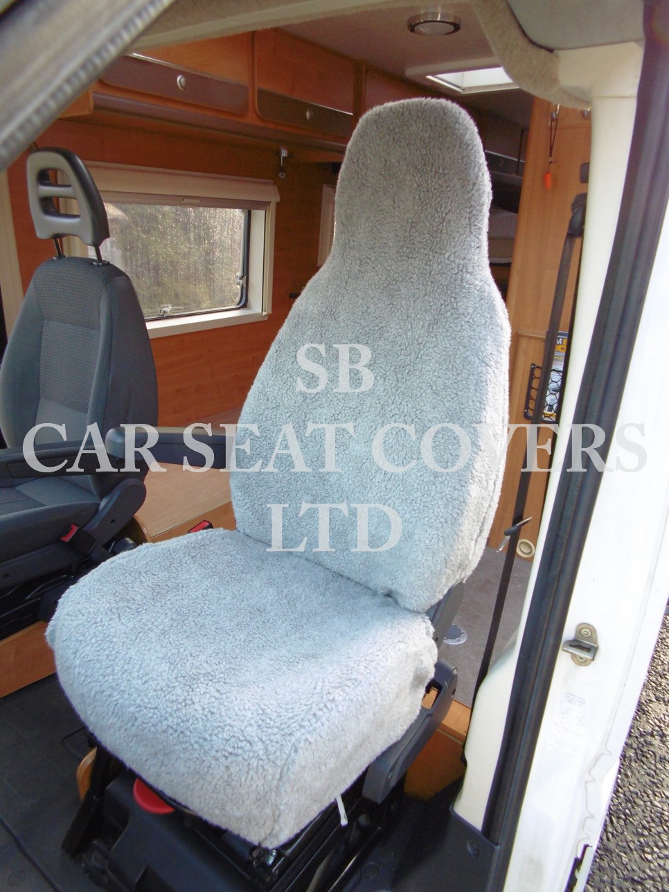 Volkswagen Transporter T5 Motor Home Seat Cover - Grey Faux Sheep Skin MH-066