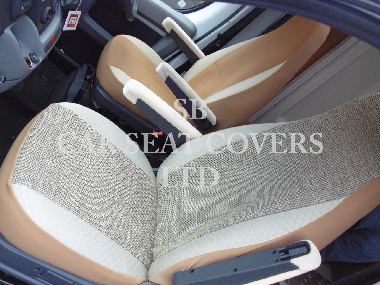 Carthago Motor Home Seat Covers 2 Front - Full Retrim Dark Beige MH-903 - Image 9