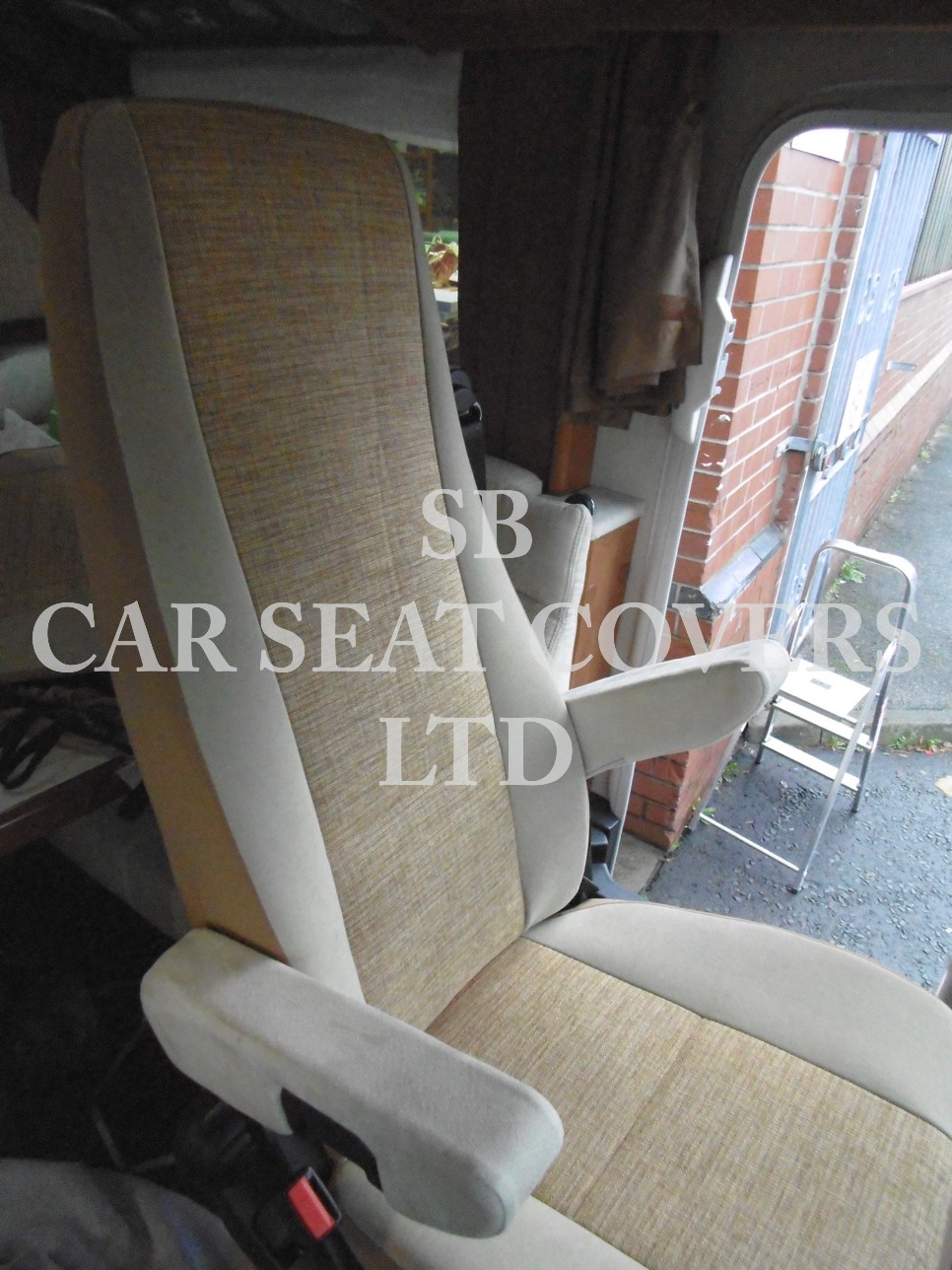 Carthago Motor Home Seat Covers 2 Front - Full Retrim Dark Beige MH-903 - Image 7