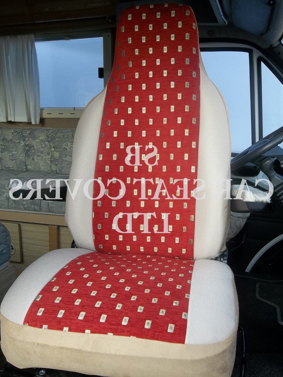 Renault Motor Home Seat Cover – Ellie Red MH-071 - Image 3
