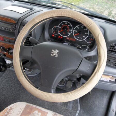 Peugeot Boxer Motor Home Steering Wheel Cover - Beige Leather MH-400