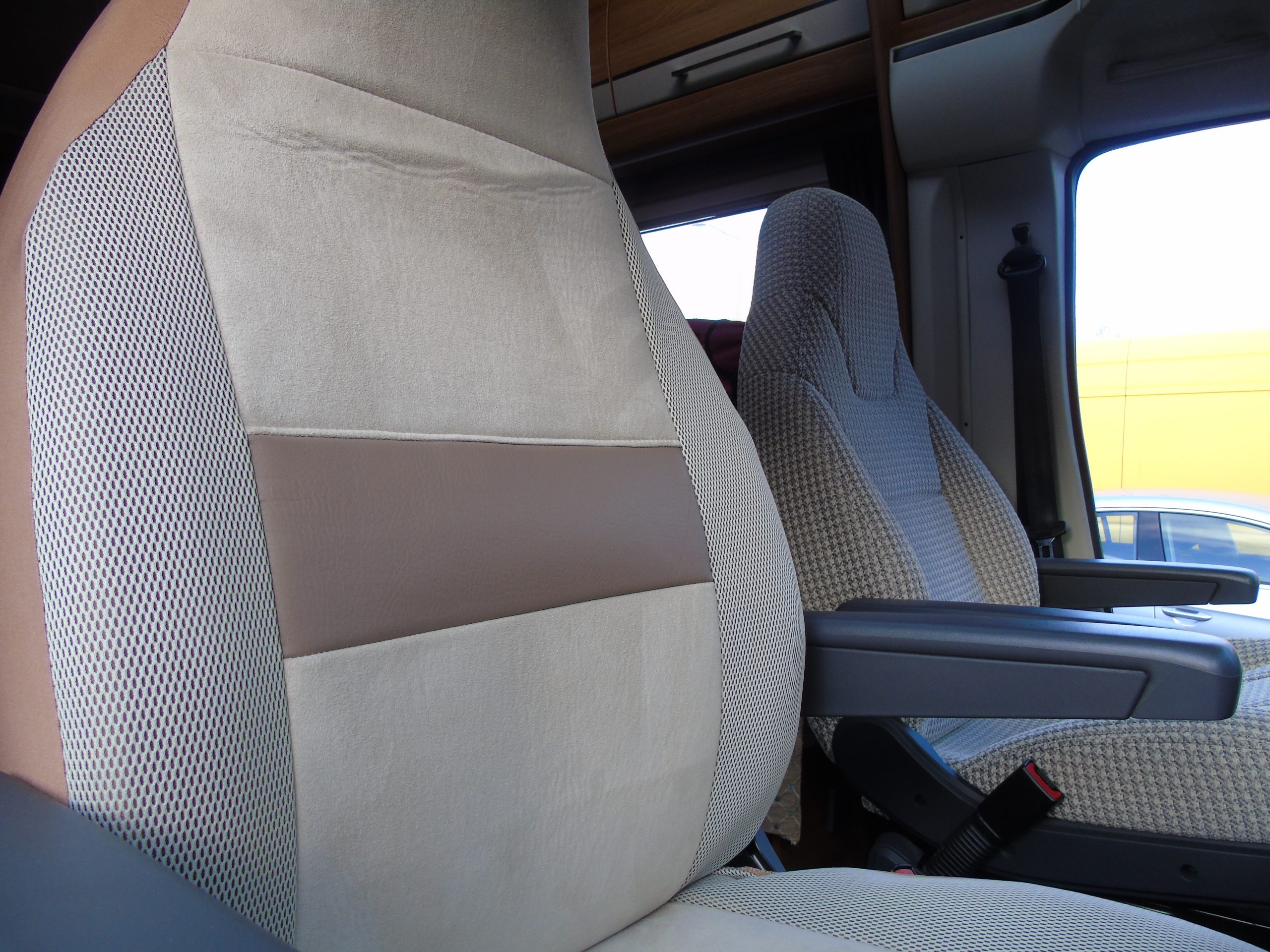 Ford Transit Motorhome Tall Pilot Seat Covers – Imala In ivory MH-1002 - Image 4