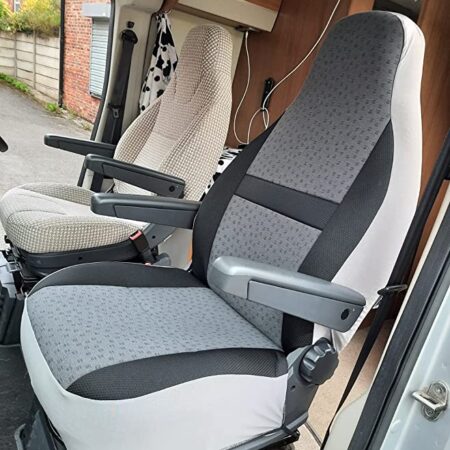 Nissan Motorhome 2 Front Seat Covers, New Schwartz Grey MH-1018