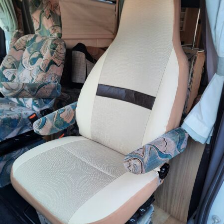 Ford Transit Motorhome, 2 Front Seat Covers, MH-1058 Paris (shades of beige & cream)