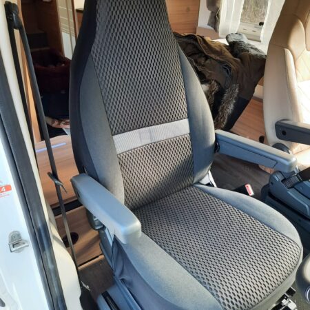 Renault Trafic Motorhome 2 front seat covers, MH-1088 Elana in ebony sports mesh