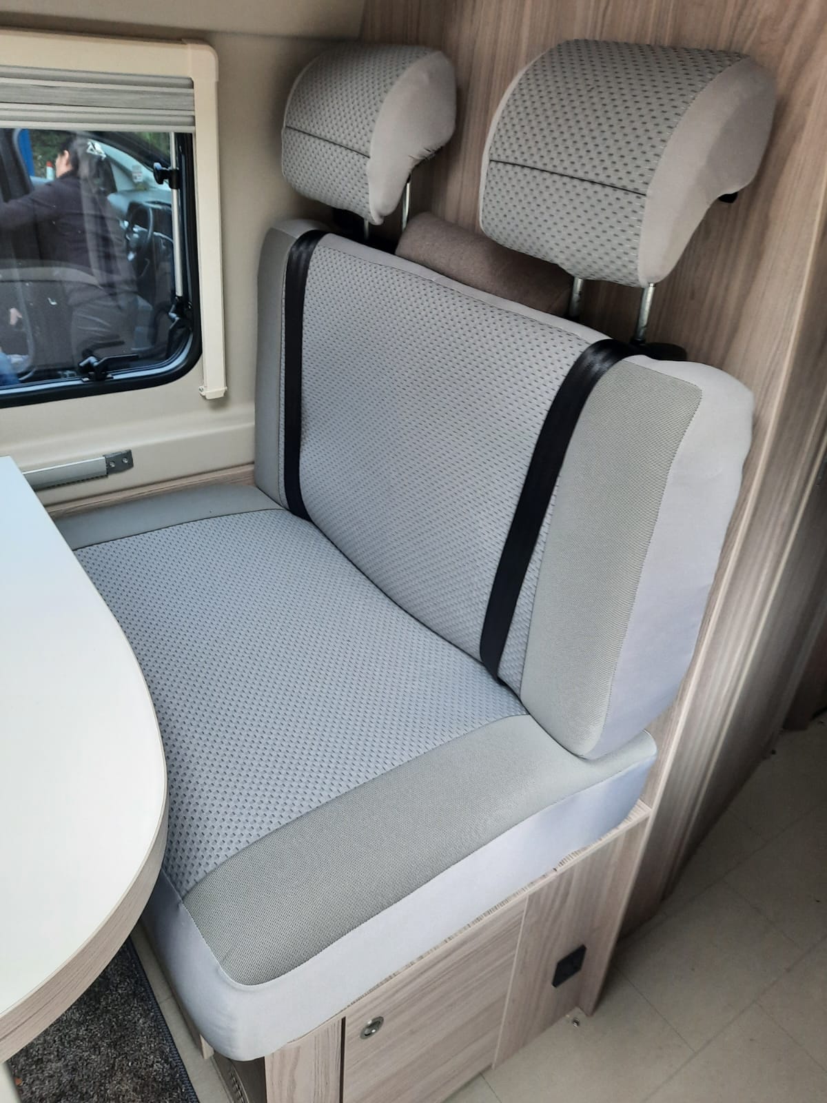 Hymer Motorhome, MH-1095 Special request, Re trim rear cushions + front seat covers