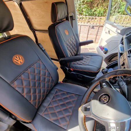 VW Transporter seat covers, MH-1096 Full diamond leatherette.
