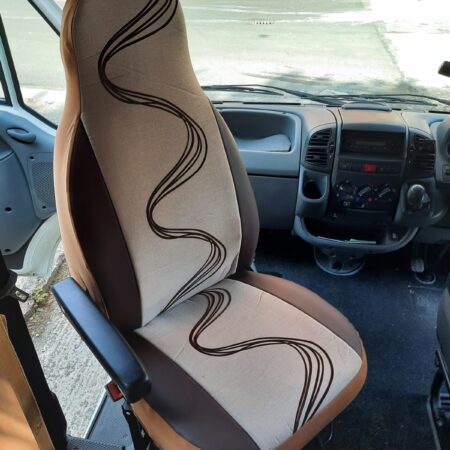 Toyota Motorhome 2 front seat covers, MH-Retro brown swirl, Special promotion