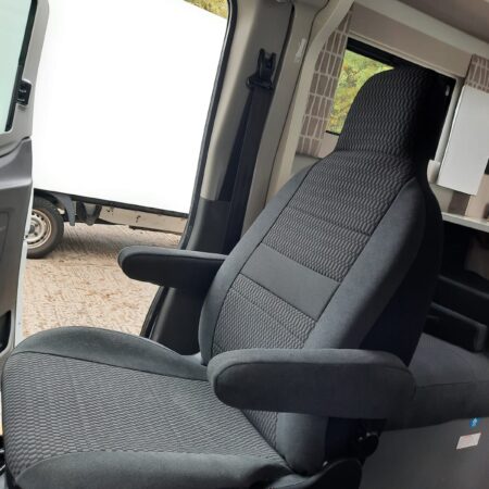 Toyota Motorhome seat covers, Ebony black, Rear cushions + front seat covers