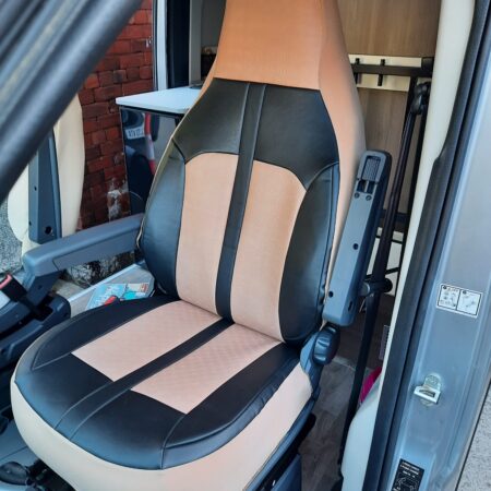 Carthago Motorhome 2 front seat covers, MH-0000 Bessie in beige, PVC