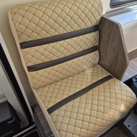 Carthago Motorhome, Rear dining cushions + Front seat covers, Full PVC Diamond leather.