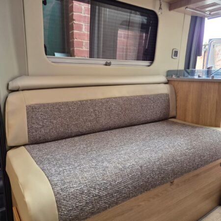 Carthago Motorhome, Fully re trimmed front seat covers + Rear dining cushions