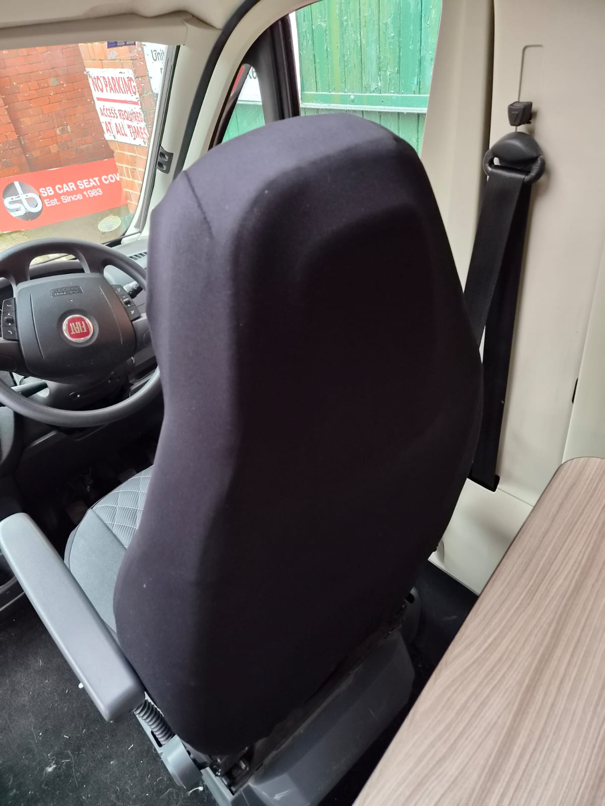 Talbot Motorhome 2 front seat covers, MH-0003 Bexly in soft black diamond leatherette - Image 9
