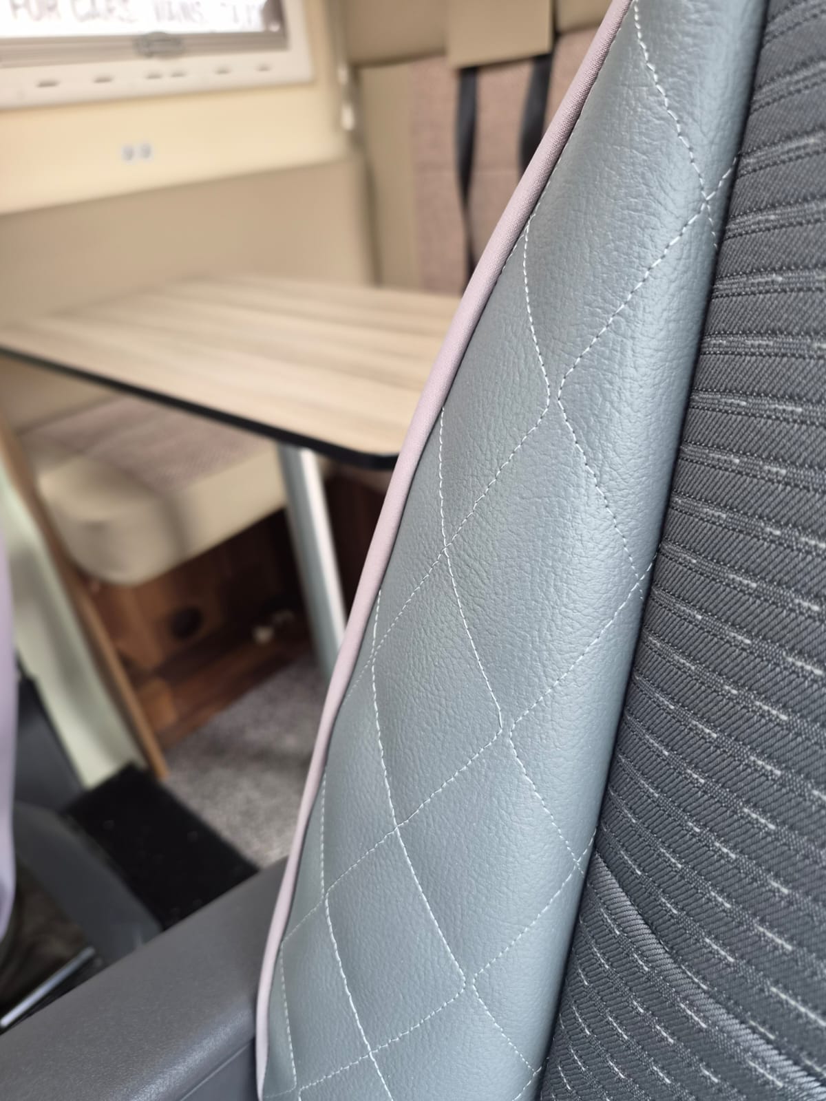 Citroen Motorhome 2 front seat covers, MH-1066 Hastings in Grey diamond trim. - Image 5